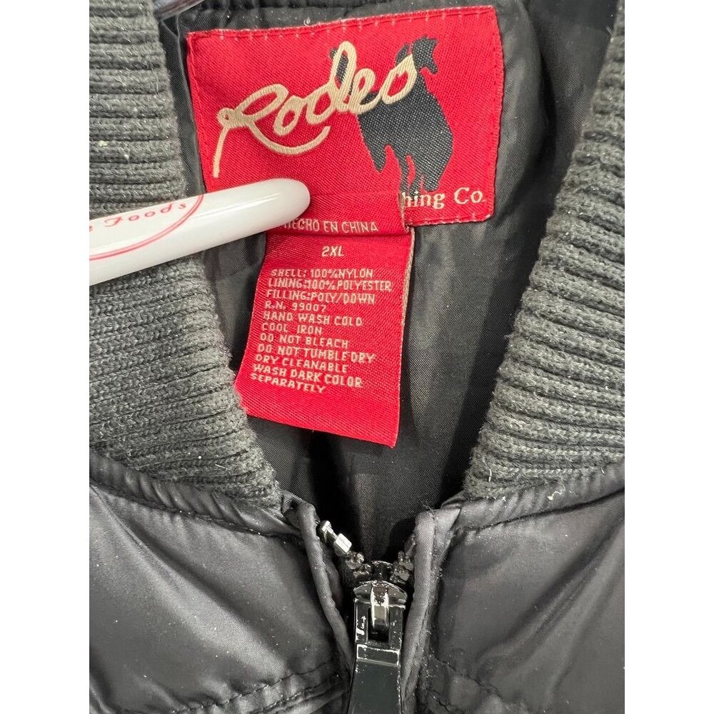 Rodeo Clothing Co. Men’s Black Quilted Puffer Vest 2XL Western Wear - Picture 3 of 9